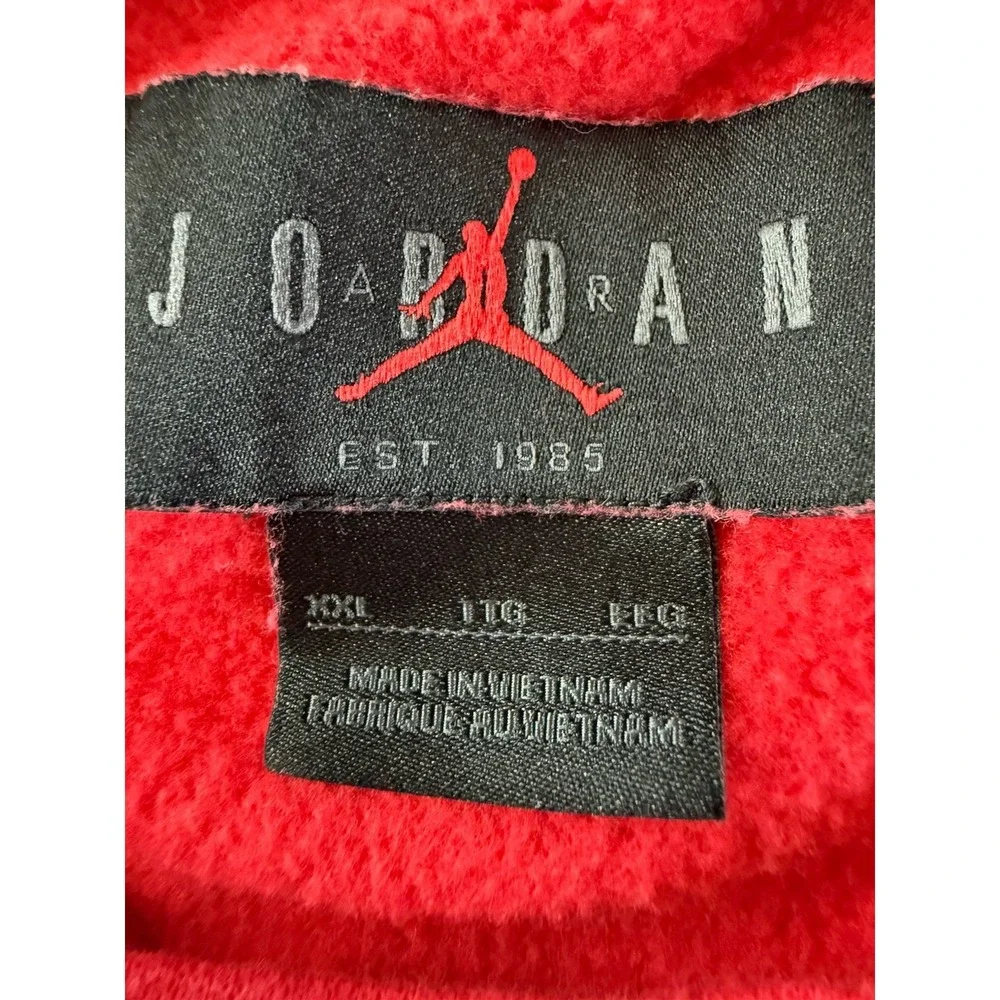 Jordan Brand Red Plaid Holiday Fleece Crew Sweatshirt Men's Size 2XL DV1574-612